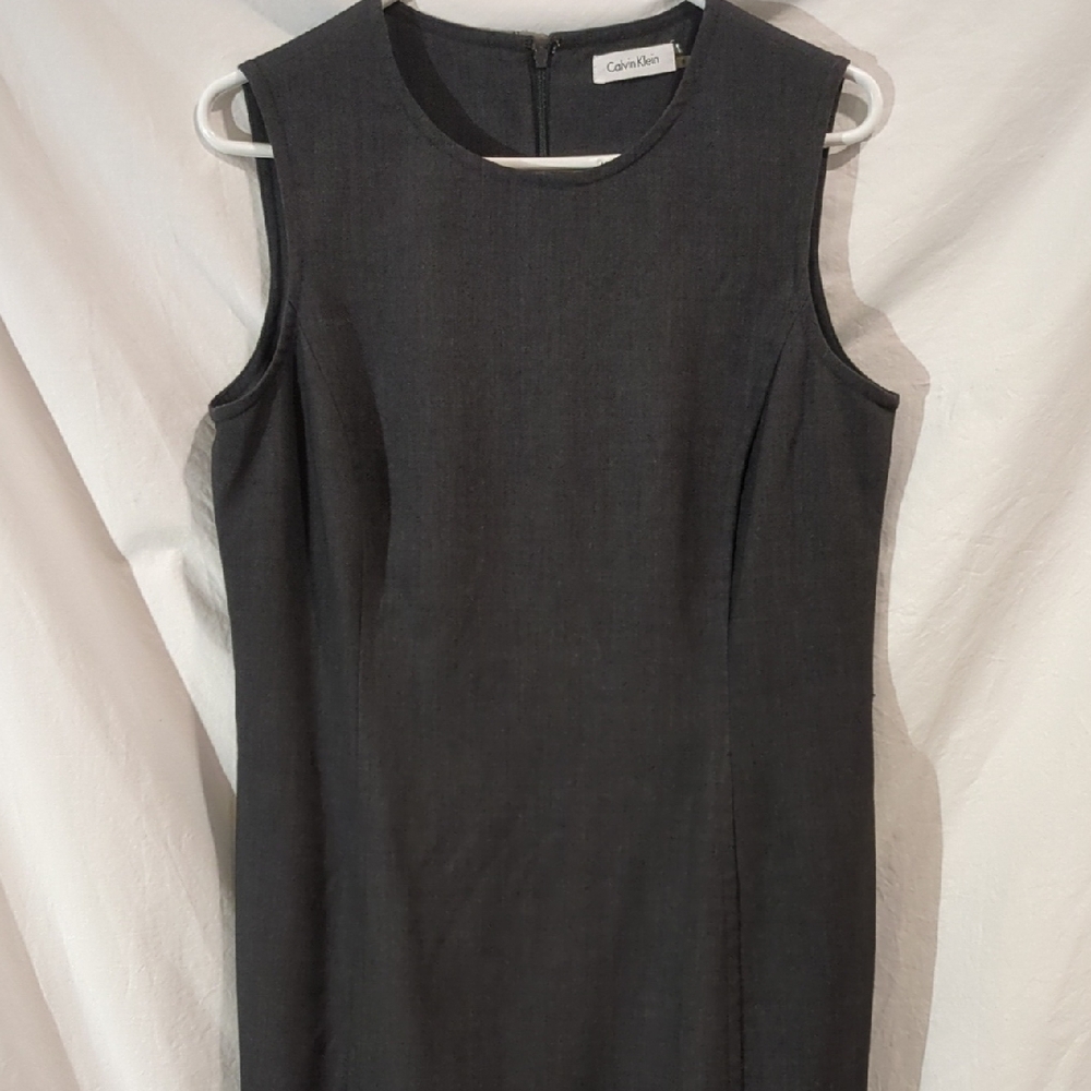 Calvin Klein | Charcoal Sleeveless Sheath Dress Office Conservative | 8